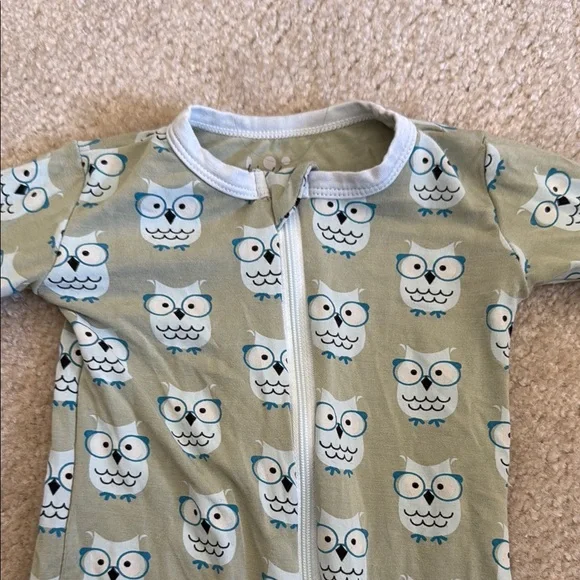 Kickee Pants Owl Zipper Footed Onesie Pajamas